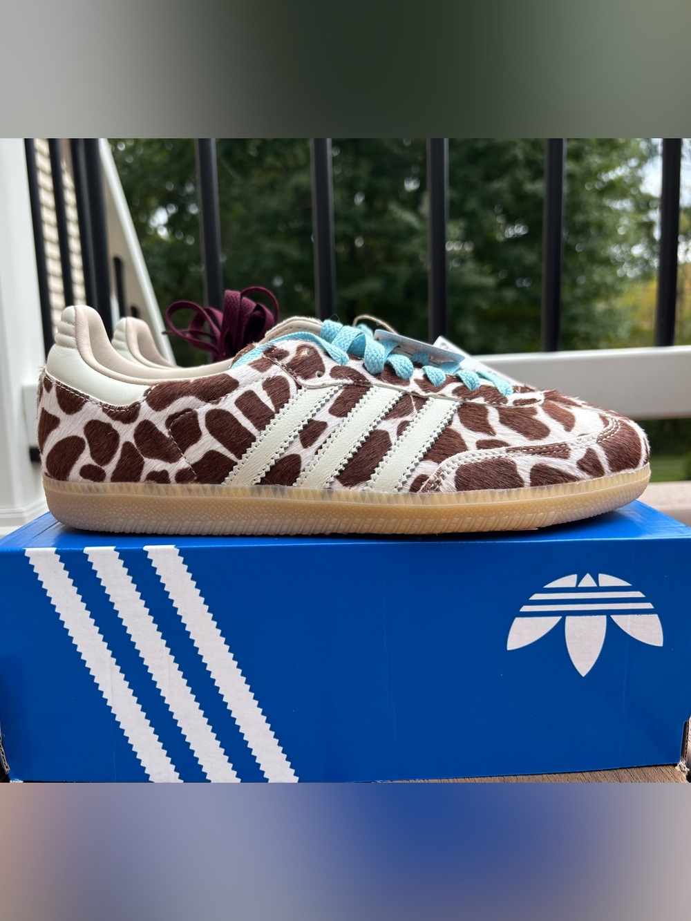 Adidas samba og special edition cow print.